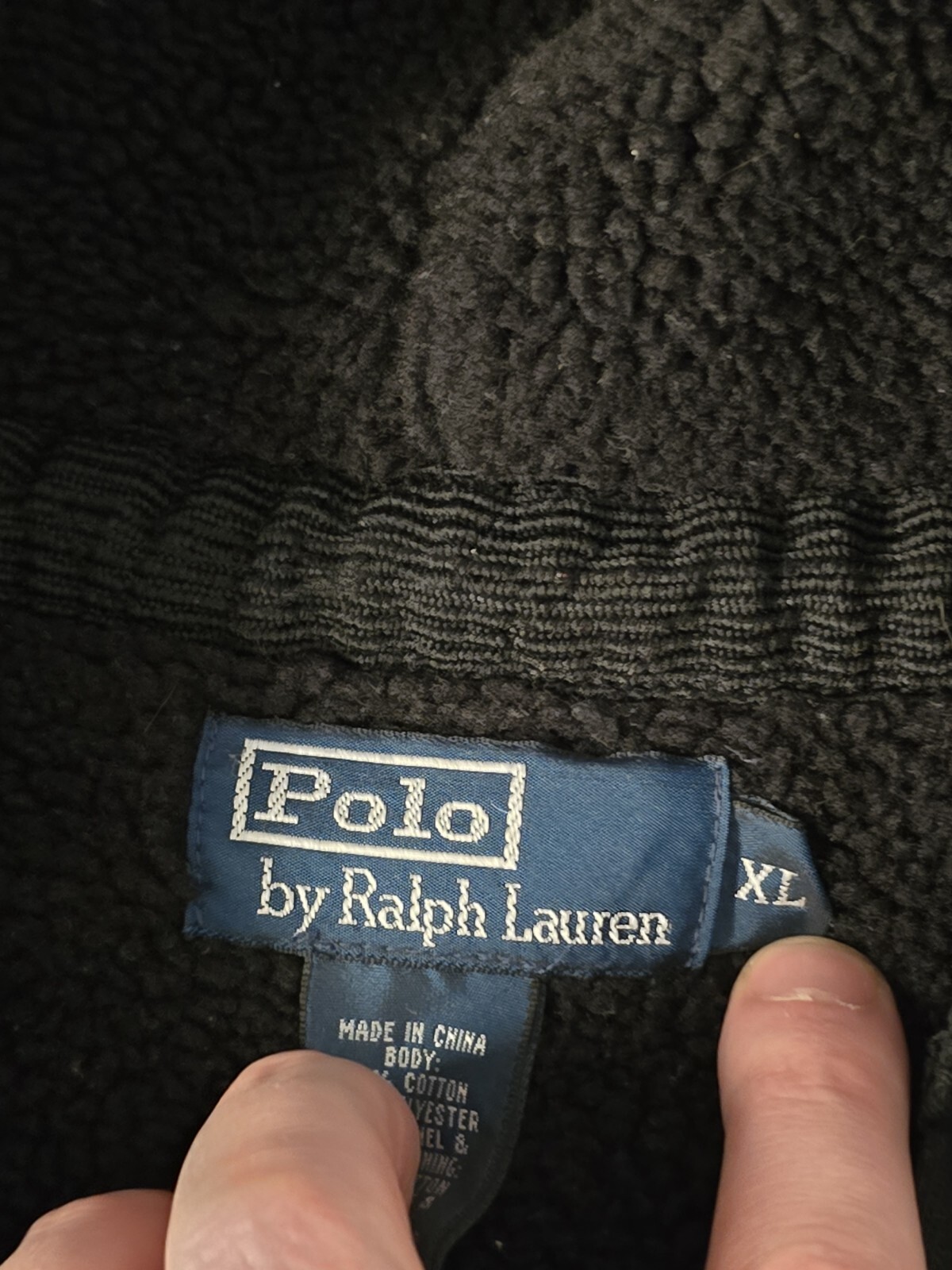 PONY Felpa Polo Ralph Lauren vintage uomo taglia XL full zip pesante con cappuccio