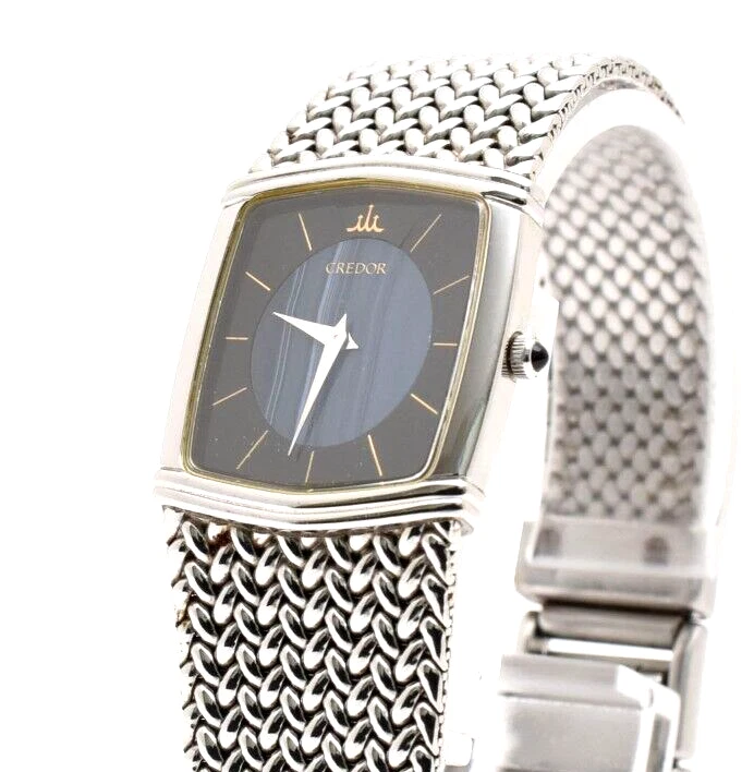 [Exc+5] Reloj Seiko Credor 6730-5341 azul vintage para mujer QZ de JAPÓN Foto 2 de 4