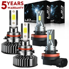 LED Headlight 9005 Headlight H11 Fog Bulb Super Bright 6000K Xenon White 4X F2QC