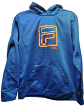 Fila Boys' Blue Thicker Hooded Sweatshirt with Pocket in the Front size 18/20