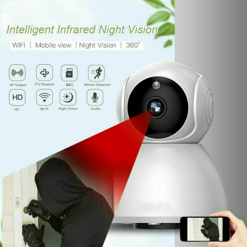 360° WiFi Camera Home Security Mini Cameras Wireless Remote Control Cam - Image 3 of 4