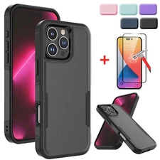 For iPhone 16 Pro Max/16 Plus/16 Phone Case Shockproof Covers + Screen Protector