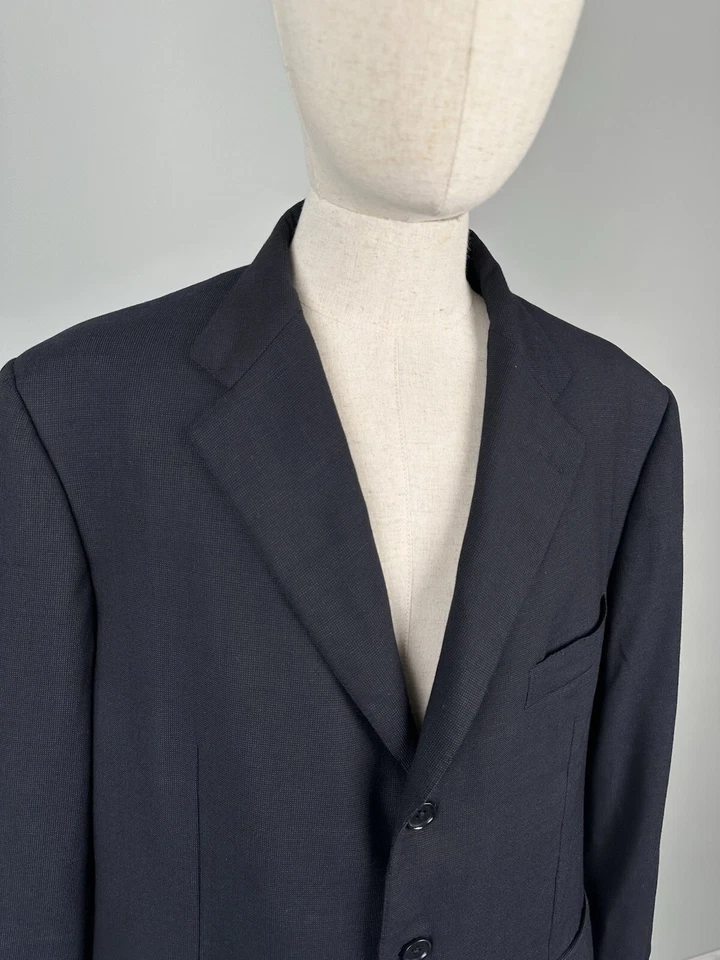  Vintage ISAIA Suit Blazer & Pants Navy 100% Lana Wool Size 56 - Image 4 of 4