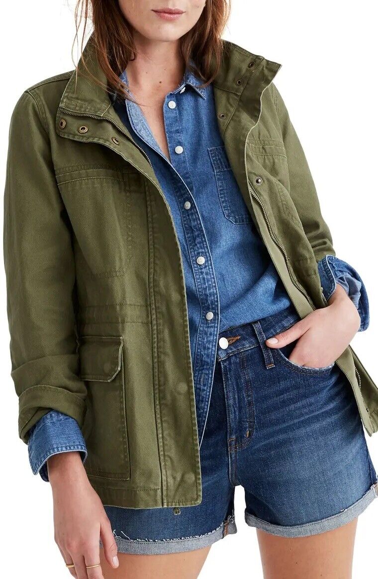 NEW Madewell Women's Military Dispatch Jacket- AI068 - Desert Olive / Green  - XS