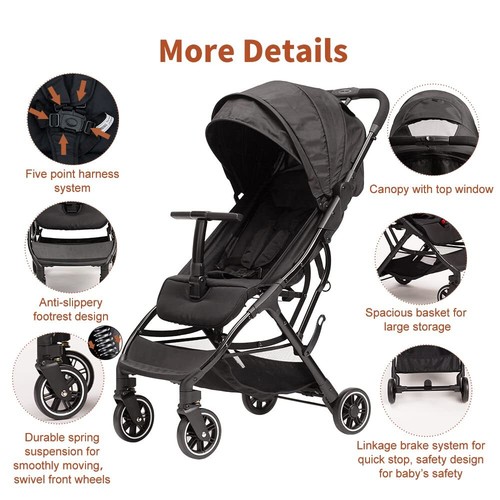 Cool Kids Lightweight Umbrella Stroller with Pop Out Sun Canopy,Compact Stroller - Picture 5 of 6