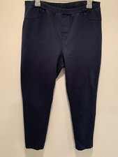 Caribbean Joe Stretchy Pants Size M Pull On Skinny Blue Comfort