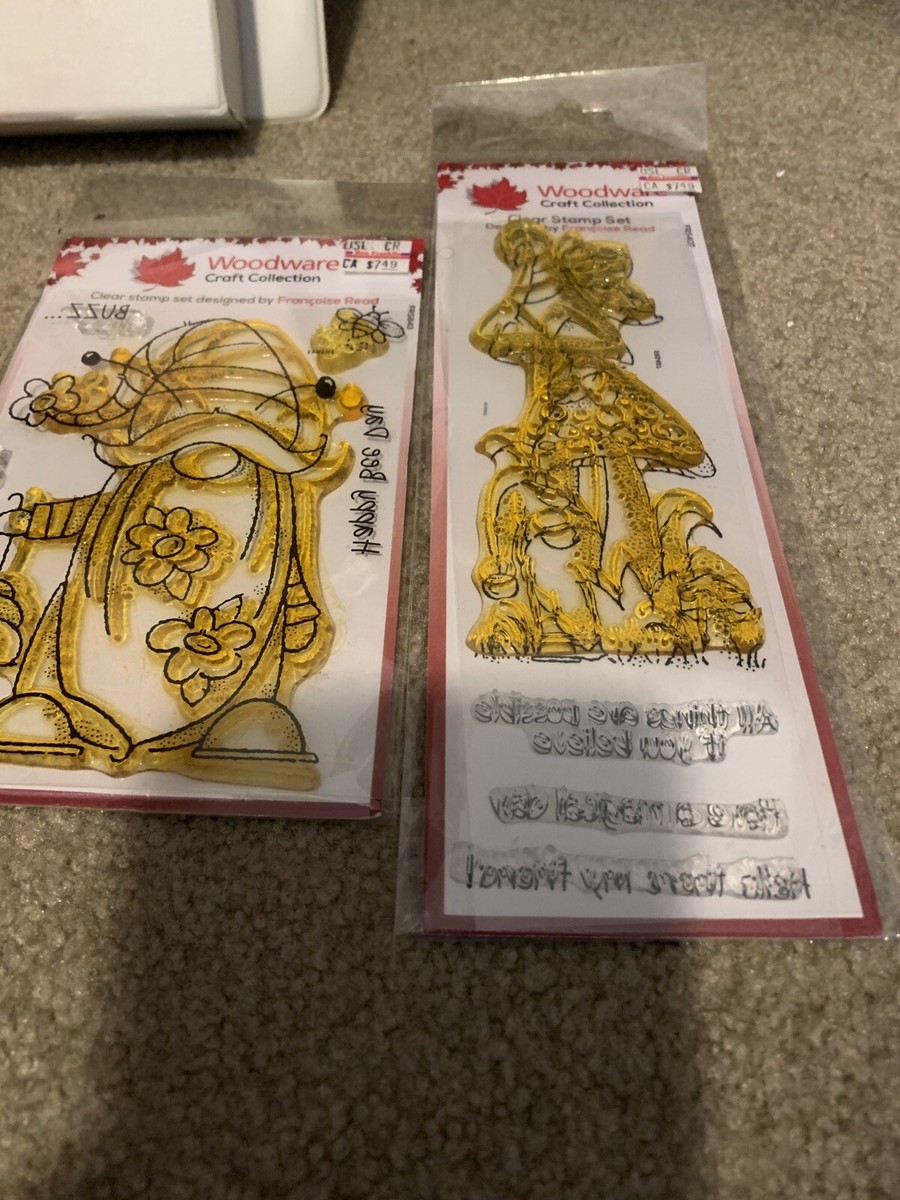 Woodware Clear Stamps Words Bee Gnome Mushrooms Cards Art Craft | eBay