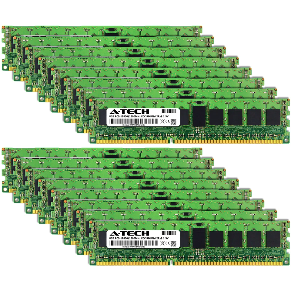 128GB 16x 8GB PC3-12800R RDIMM ASUS RS924A-E6/RS8 Memory RAM - Image 2 of 3