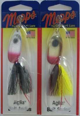 2 - Mepps  Aglia Bait Series Spinner - 1/3 oz. - Silver Shad & Golden Shad