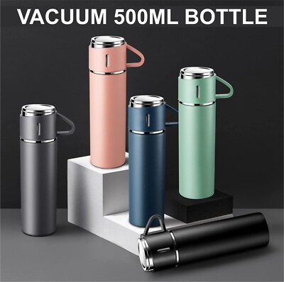Edelstahl Thermoflasche Vakuum Isolierflasche mit Tasse für Kaffee Tee