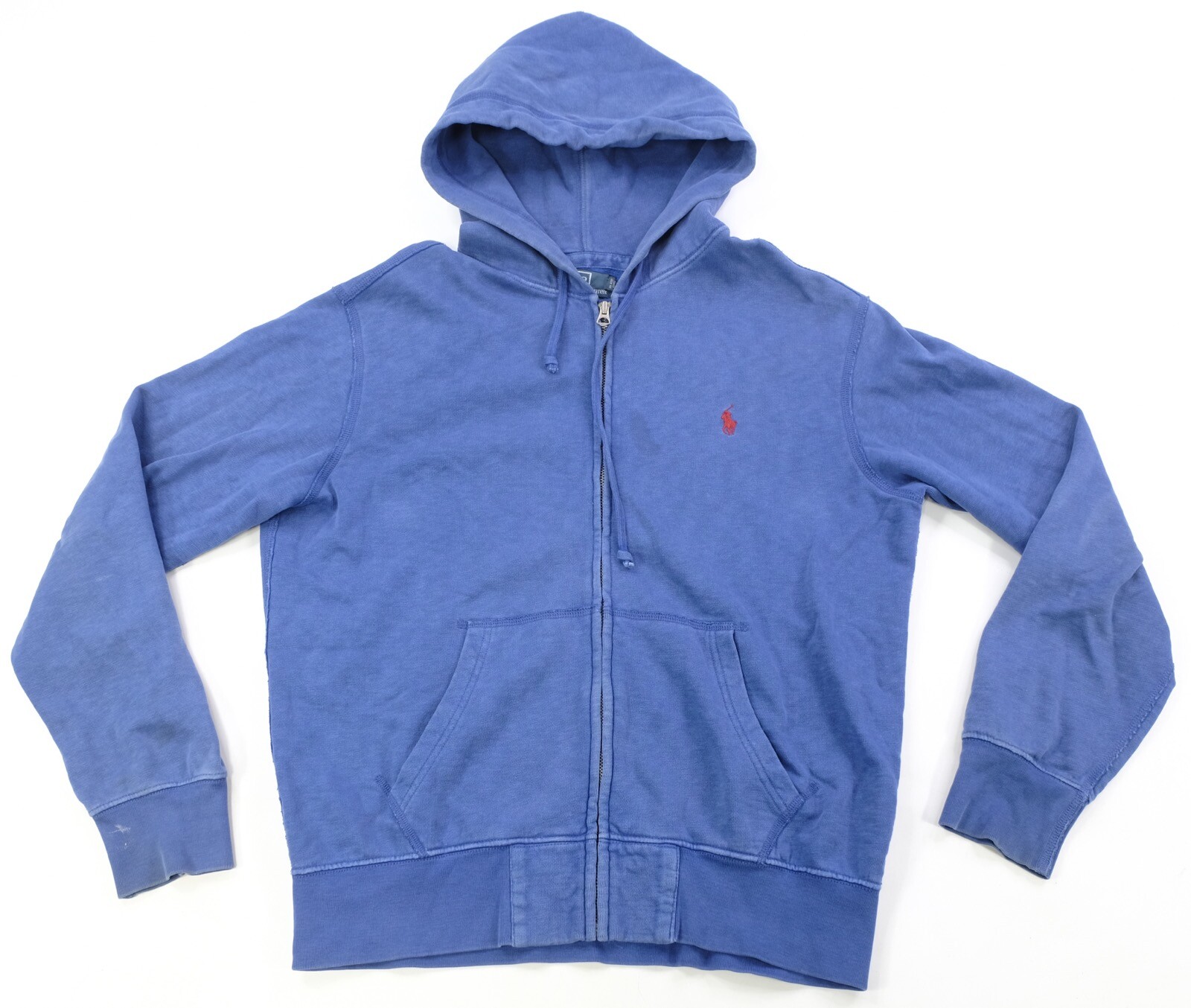 Rara felpa con cappuccio vintage POLO RALPH LAUREN pony cerniera intera anni 2000 blu rosso M