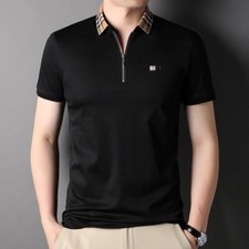 ZONBAILON Summer Sweat Absorbing Men's Printed Loose Short Sleeve Polo Shirt