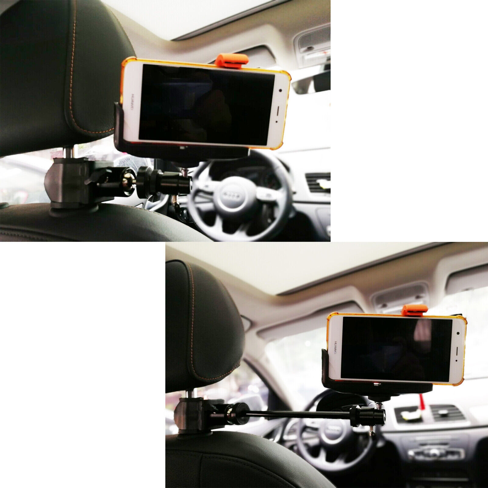 3in1 Car Headrest Mount Holder for Action Camera /Smartphones/DSLR Camcorder -US
