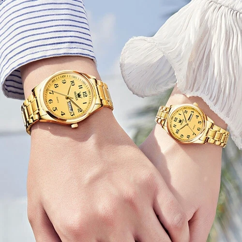 OLEVS Couple Watch Romantic Quartz Wristwatch Waterproof Lover Anniversary Gift - Photo 5 of 11