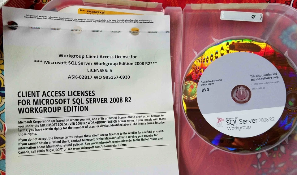 Open Box - A5K-02817 Microsoft SQL Server 2008 R2 Workgroup 5 CAL - Image 3 of 4