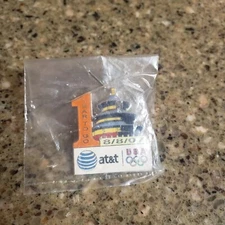 New AT&T 2008 Beijing Olympic Enamel Pin Badge 1 Year To Go AMINCO