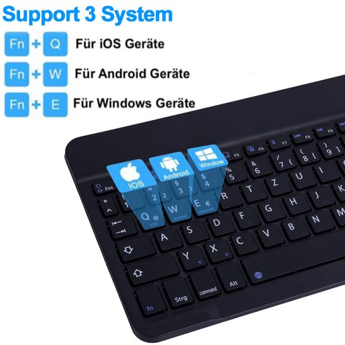 Tastatur Funk Maus Wireless Kabellos Keyboard Bluetooth PC Tablet Layout Deutsch - Bild 5 von 11