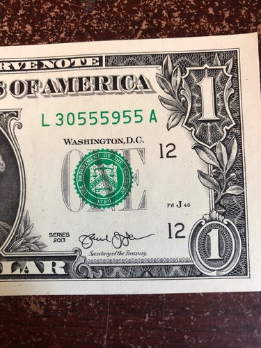 Extra Crisp Uncreased $1 Dollar Bill Cool Serial # — Semi Rare - Picture 3 of 8