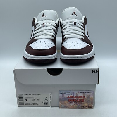 Size 7W - Wmns Air Jordan 1 Low Bronze Eclipse White Brown Leather