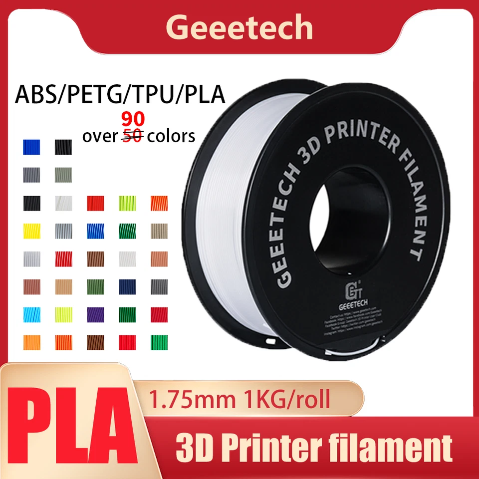 Geeetech filaments pour imprimante 3D PLA/PETG/TPU/ABS+ 1,75mm1KG Consommables F