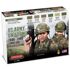 US Army Uniforms 1948-1980 Acrylic Set 6 22 ml Lifecolor Hobby Paint CS61