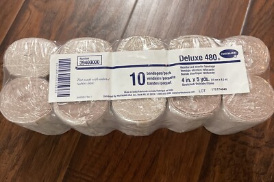 Pack of 10 Hartmann Deluxe 480 4'' x 5 Yds Elastic Bandages 4in NEW SEALED