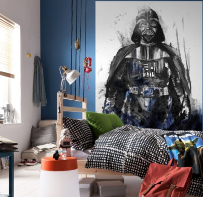 Star Wars wallpaper mural birthday gift teen bedroom water colour Darth Vader