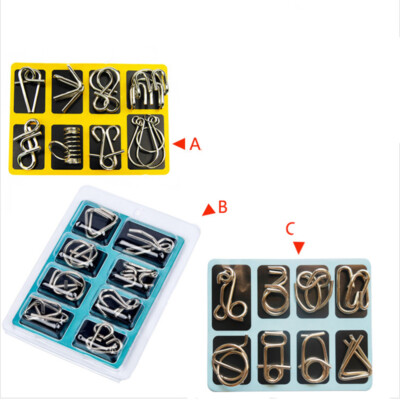 XRXRX Casse-tête Métallique Wire Lot de 24 Mini IQ Test Puzzle Jeux Casse Tête Metal Disentanglement Puzzles Jouet De Puzzle en Métal Fil Puzzle