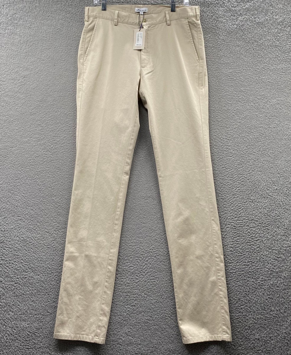 Peter Millar Pants Men 32 Beige Tan Regular Flat Front Golf Chino