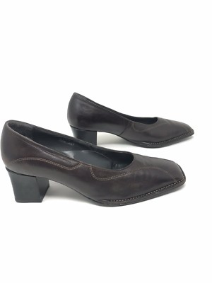 Ara Germany Relax Flex Brown Wide Square Toe Echt Leder Womens UK 6 US 8