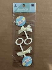 Rare Jolee’s Rattle Baby Boy Toy Scrapbook Stickers 