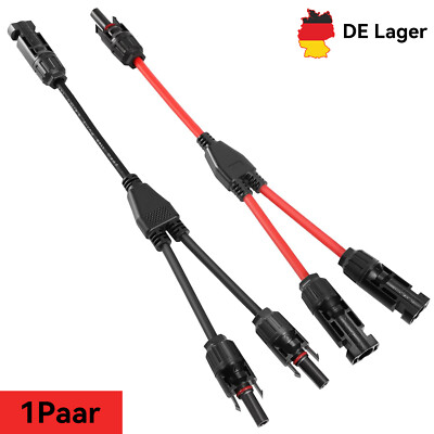 1 Paar Solarstecker Verteiler Buchse 2 Fach Solarpanel Kabel Adapter Solarkabel