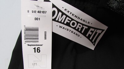 New Women's Size 16 Black Belted Poly Extendable Fit Dress Pants