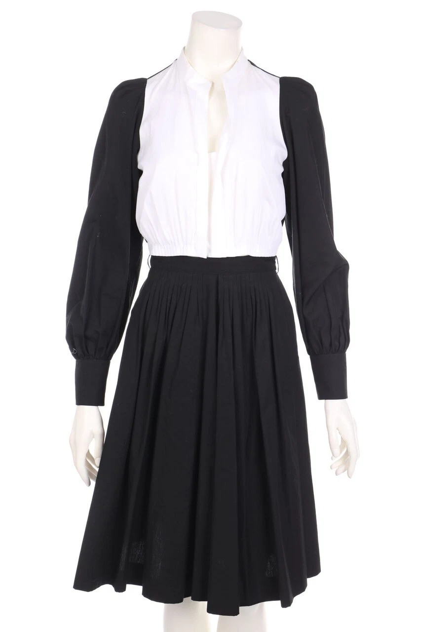 SAINT LAURENT (YSL) Abito da cocktail YVES SAINT LAURENT riva sinistra bicolore cotone F 40 = D 38