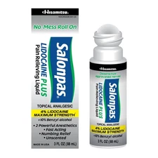 Salonpas Lidocaine Plus Roll On Pain Relieving Lidocaine 3 Oz (88 ml) Fast Ship