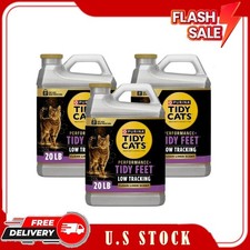 3 Pack Purina Tidy Cats Tidy Feet Low Tracking Cat Litter Clean Linen Scent 20lb