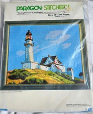 Paragon Stitchery Crewel Kit Lighthouse at Two Lights 16x20 Vintage 1978