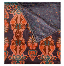 $238 JOHNNY WAS LAUREL CANYON RYLAND REVERSIBLE COZY BLANKET 75X68 FLEECE W/ BAG