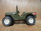 1970's TONKA Toy Pressed Steel ~ ARMY COMMANDER JEEP ~ Military Green