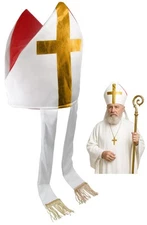 Adult Bishop Hat Costume Priest Pope Cap Saint Mitre Halloween Costume Accessory