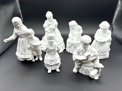 Dept 56 Winter Silhouette Porcelain White Christmas Figurines 6 total available