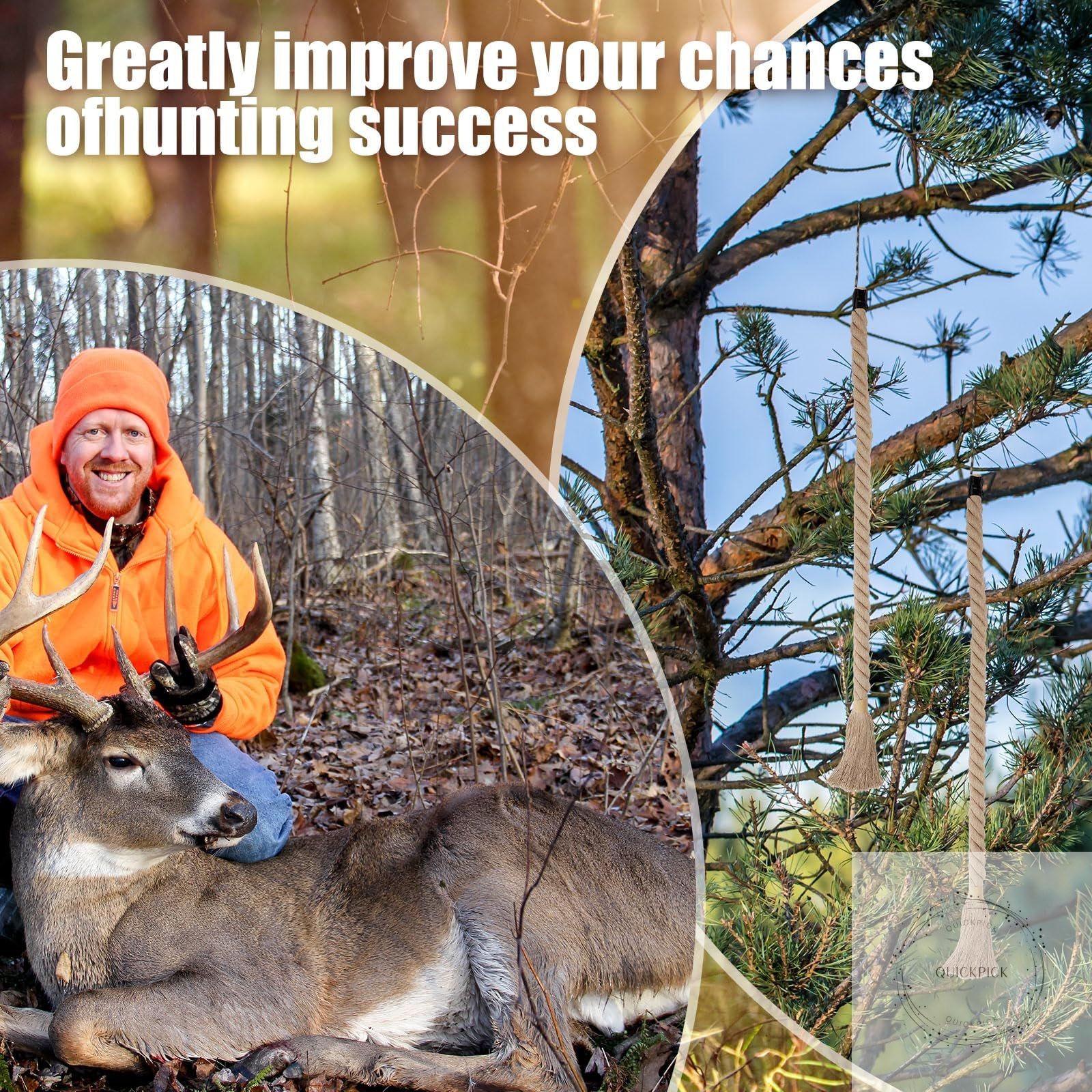 4 Pack Hemp Scrape Rope 30 Inch Deer Scent Rope for Deer Hunting Mock Scrape