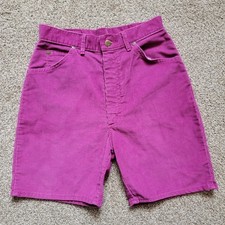 Vintage Lee Corduroy Shorts Womens Size 11 Dark Pink Made In USA