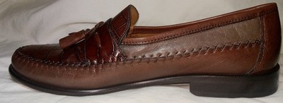 FLORSHEIM PISA MOC TOE TASSEL LOAFER   NAPPA LEATHER COCODRILE PRINT 10.5 EEE