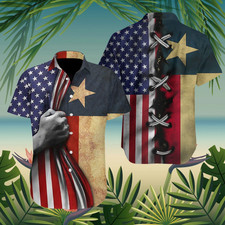 American Texas Hawaiian Shirt Unisex Adult Hw6414
