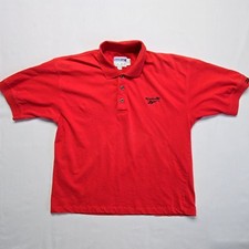 Vintage Reebok Golf Polo Red Short Sleeve Logo Embroidered Mens Medium Shirt VTG