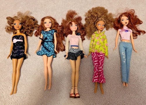 Mattel My Scene Lot Of 5 Dolls Delancey Chelsea Madison 2002 Y2K Vintage Retro