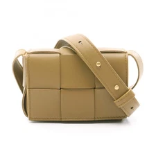BOTTEGA VENETA CANDY Cassette Mini Shoulder Bag 666688 leather Khaki Used Women