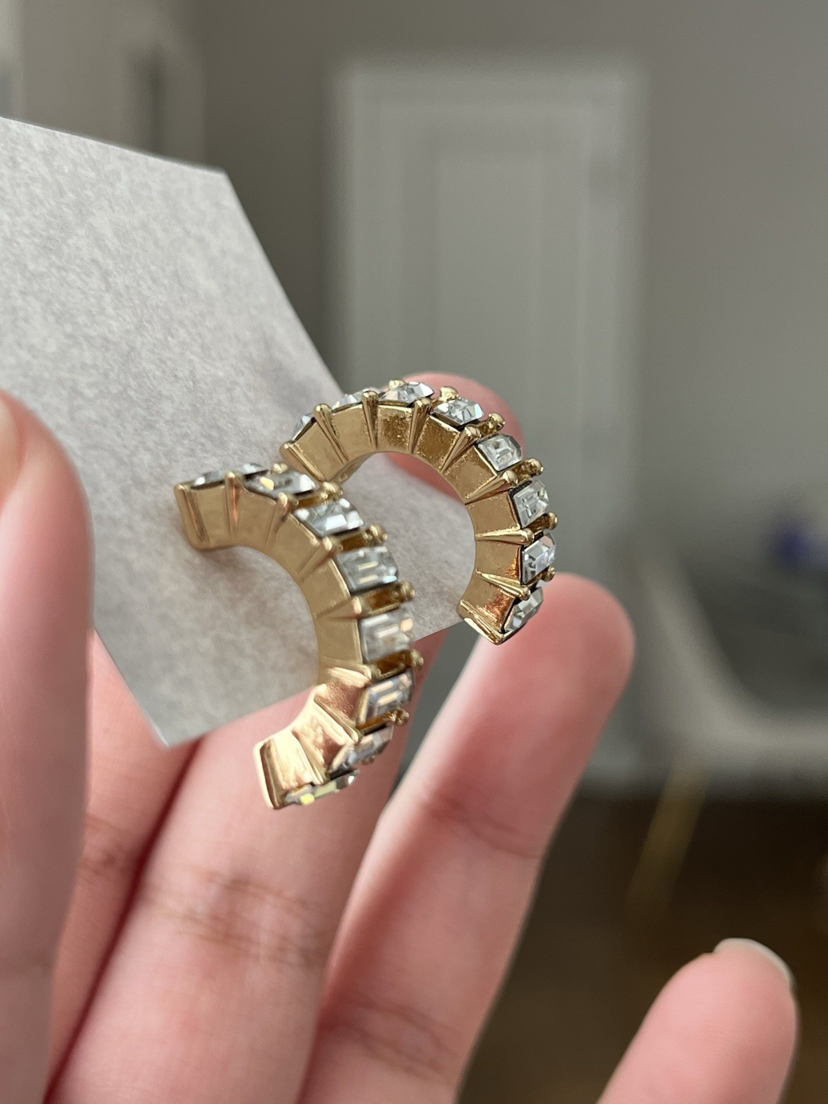 Vintage Christian Dior Rectangular Rhinestone Hol… - image 3