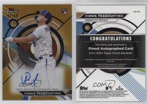 2023 Topps Finest Gold Refractor /50 Vinnie Pasquantino #FA-VP Rookie Auto RC